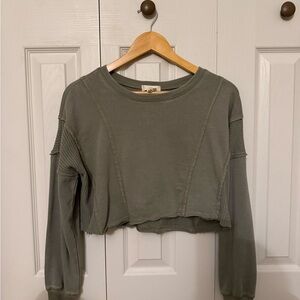 Olive Green Cropped Women’s Altar’D  State Top